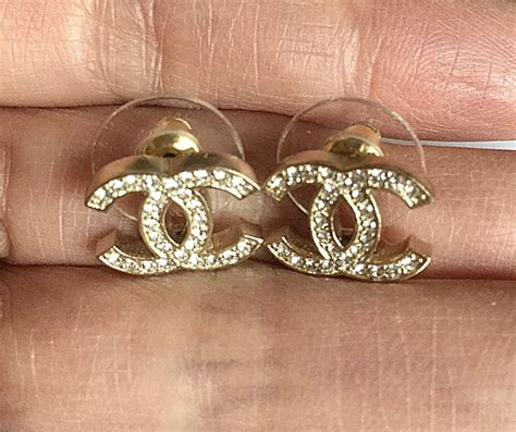 coco chanel logo stud earrings|chanel stud earrings price.